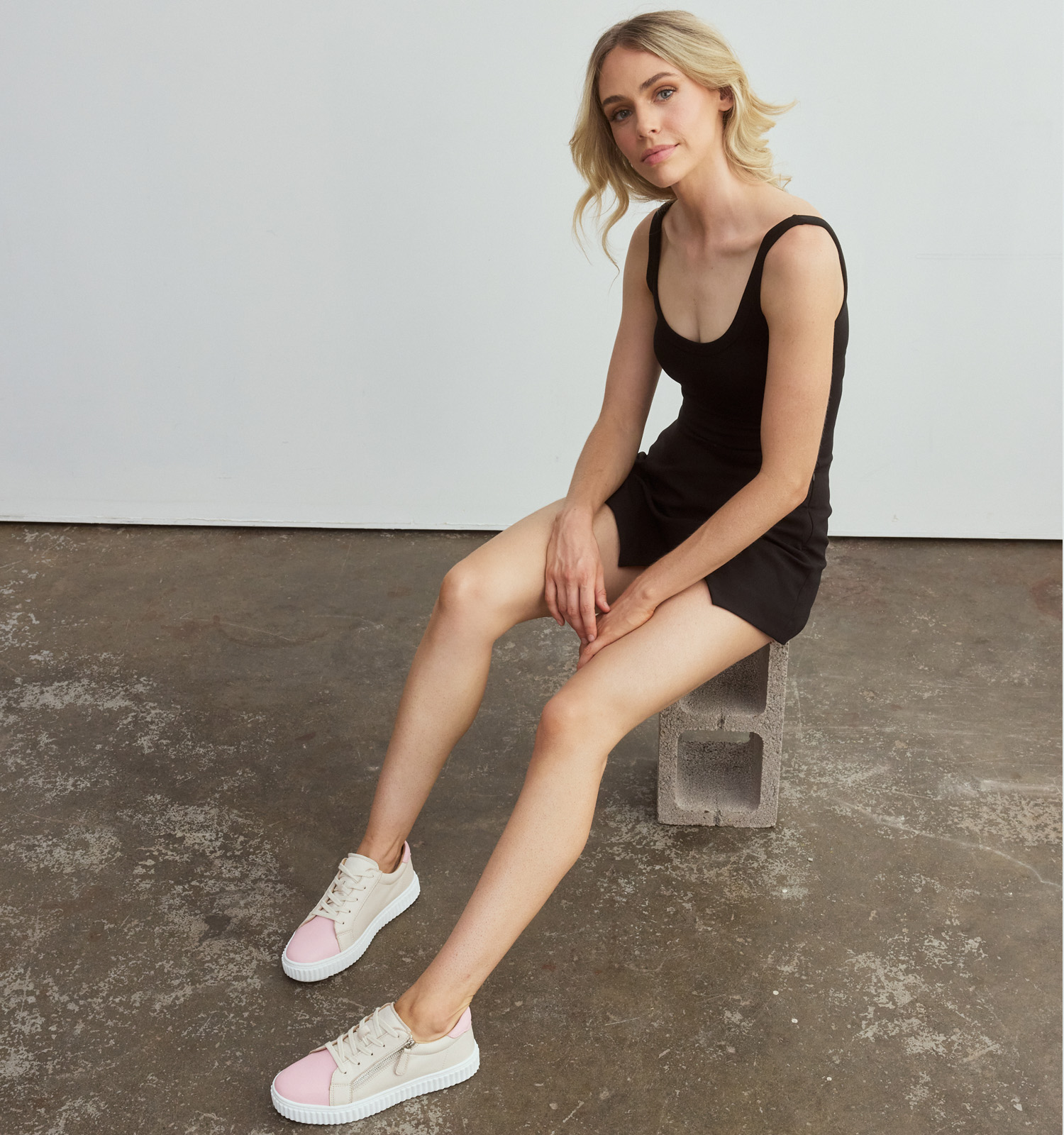 Women’s Lace‑Up Side‑Zipper Sports Sneakers